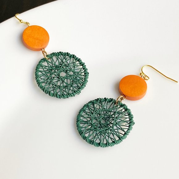 NEW "Arenal" Dreamcatcher Wooden Earrings - Picture 3 of 5